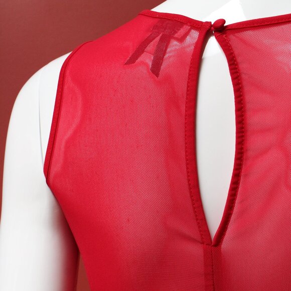 Dynamite Red Lace Peplum Blouse - Picture 11 of 13